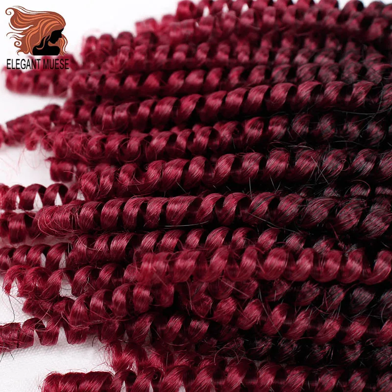 

ELEGANT MUSES Fluffy Spring Twist Hair Extensions Black Brown Burgundy Ombre Crochet Braids soft Synthetic Braiding Hair