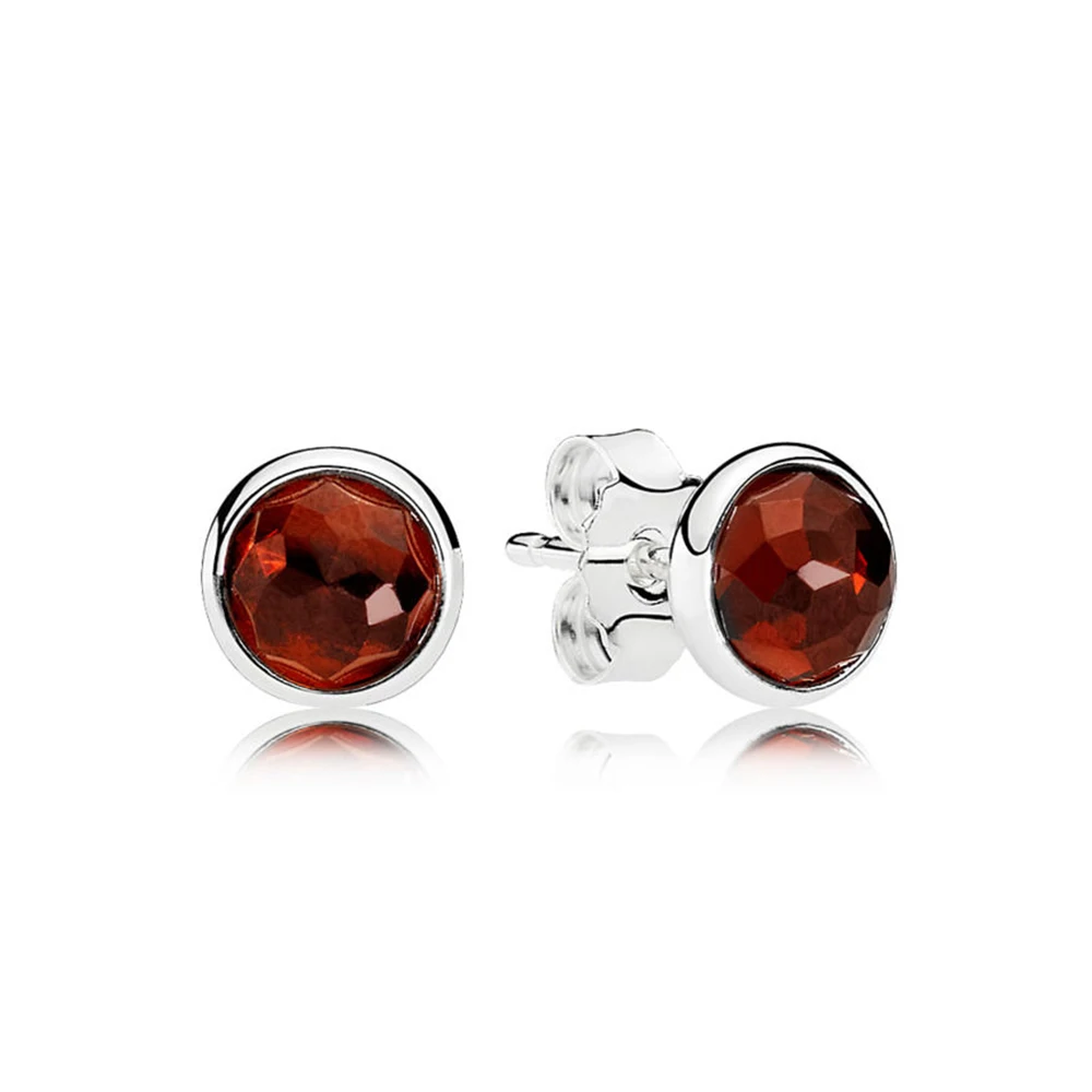 Pan December Birthday Stone Cut Crystal Stud S925 Sterling Silver Allergy Prevention This Life Birthday Gift 