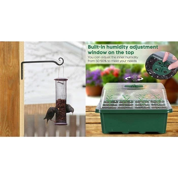 

2 Pack Wall Hook Hanging Plant Bracket with 5Pack Seed Starter Trays Seedling Tray