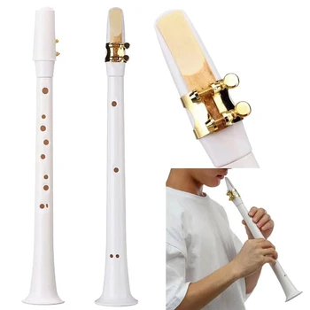 

C Tone Beginner Mini Portable Pocket Saxophone Musical Instruments For Children Education Christmas Birthday Gift - White Black