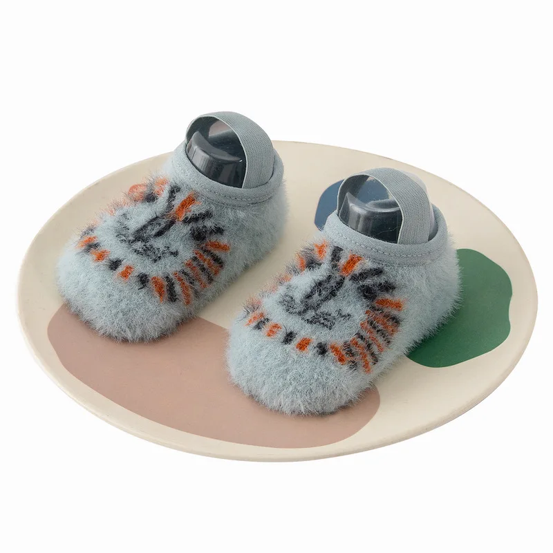 Warmom Autumn Winter Thicken Baby Socks Plush Mink Hair Cartoon Animals Newborn Infant Soft Floor Socks For 0-3 Years Baby Socks