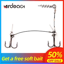 Fishing lure soft lure rig double VMC hook With Screw Connector Breaking Strength Stingers For Big Shad Lure fishing tackle