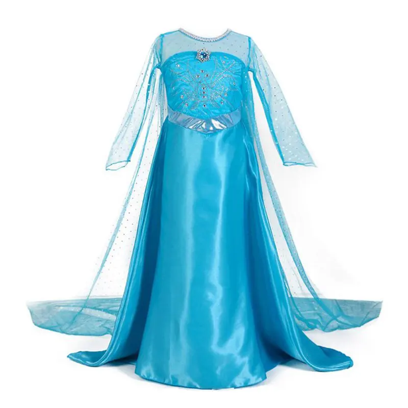Платье Анны и Эльзы для девочек; детская Цветочная сказка «Золушка»; костюм принцессы; нарядное платье Снежной Королевы Эльзы на Хэллоуин - Цвет: Elsa Dress 11