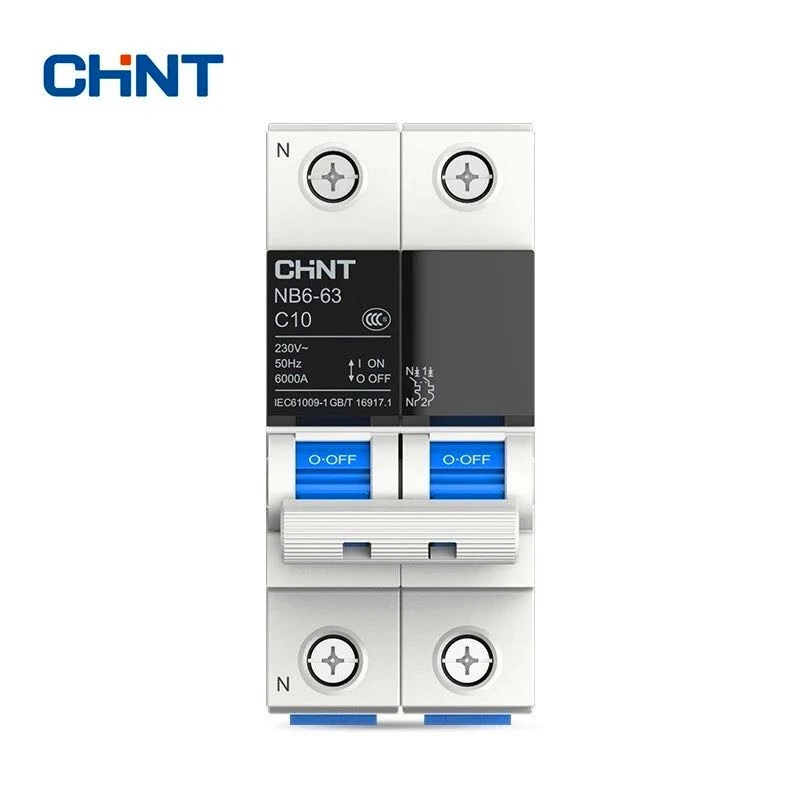 Protecci�n contra sobrecarga de disyuntor en miniatura CHINT NB6-63 1 P + N Series interruptor de aire dom�stico 10A 16A 20A 25A