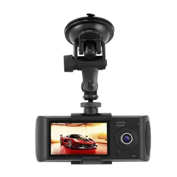 

Dual Lens GPS Camera HD Car DVR Dash Cam Video Recorder G-Sensor w/ Night Vision Lock Button Automatic Cycle Recording