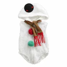 New arrival Newborn Baby Girl Boy Kid Romper Christmas Snowman Costume Hooded Outfit Clothes