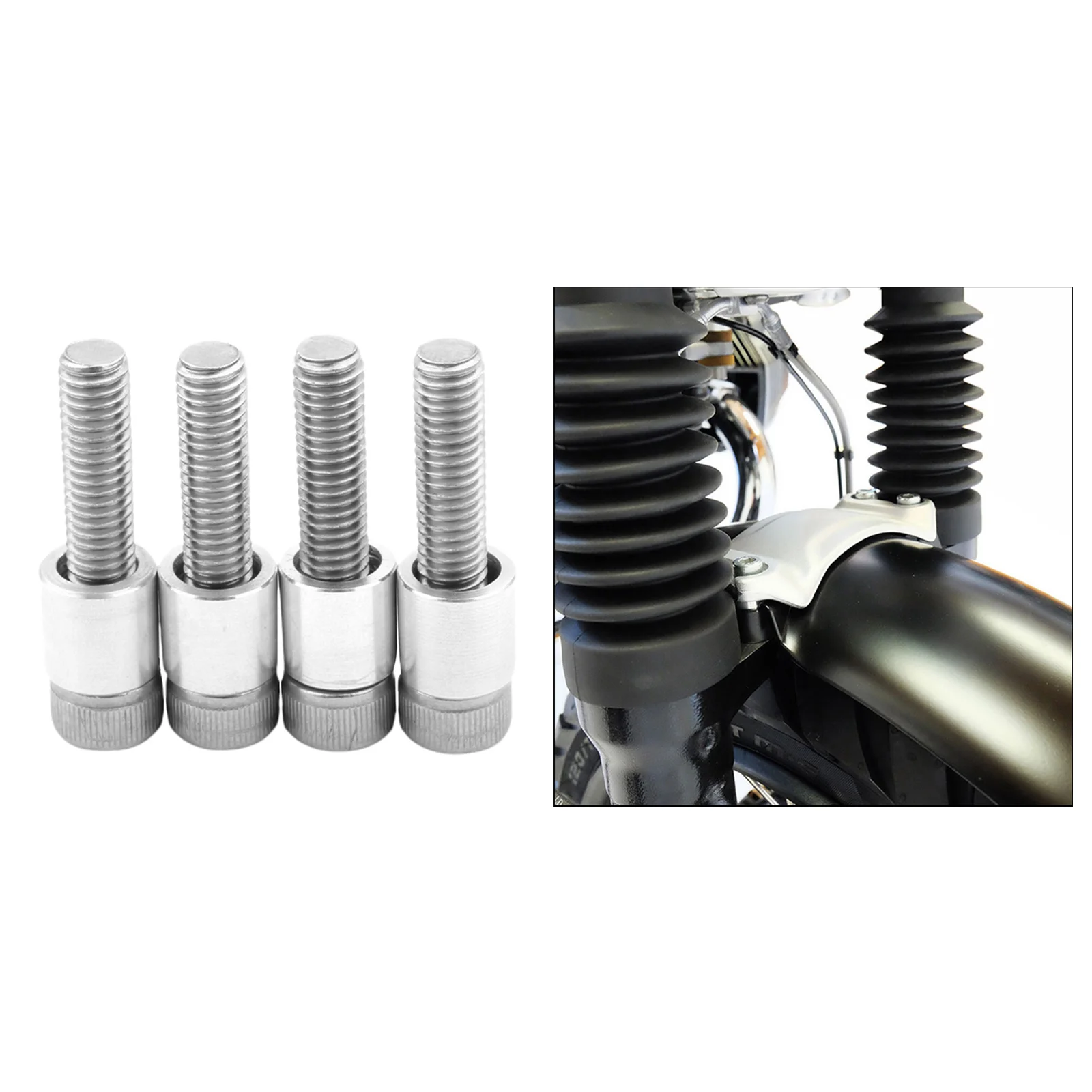 4x CNC Motorcycle Front Fender Raiser Kits Bolts for BMW R nineT Racer