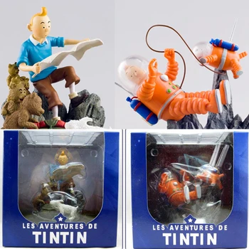 

Herge The Adventures of Tintin Milou Snowy Space Suit Destination Moon Objectif Lune Figure Model Toys