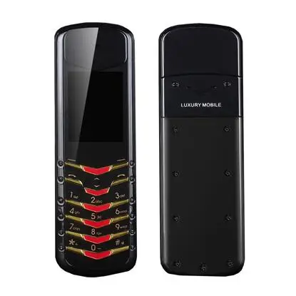 Роскошный телефон Cectdigi K6 разблокированный двойной Sim Bluetooth мобильный телефон без камеры Quad Band GSM Senior русская клавиатура Сотовый телефон - Цвет: Black N Gold Russian