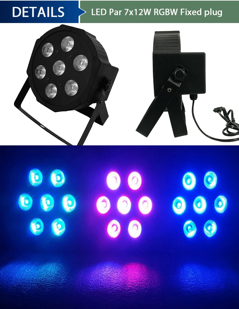 LED 7x18W RGBWA+UV Par Light with DMX512 6in1 Stage Light Wash Effect DJ Disco Mini Led Spotlighting 10W led light disco light led stage light mini led stage light 1PCS