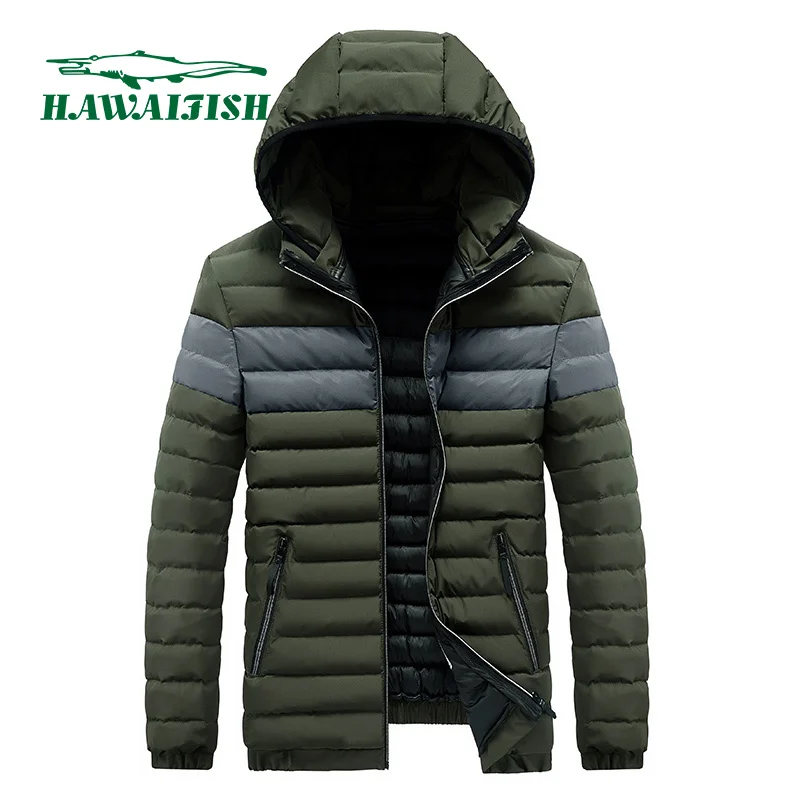 

HAWAIFISH Men Hooded Down Jacket Ultralight Hooded Jacket Autumn Winter Warm Down Parka Thick Warm Hooded Jacket