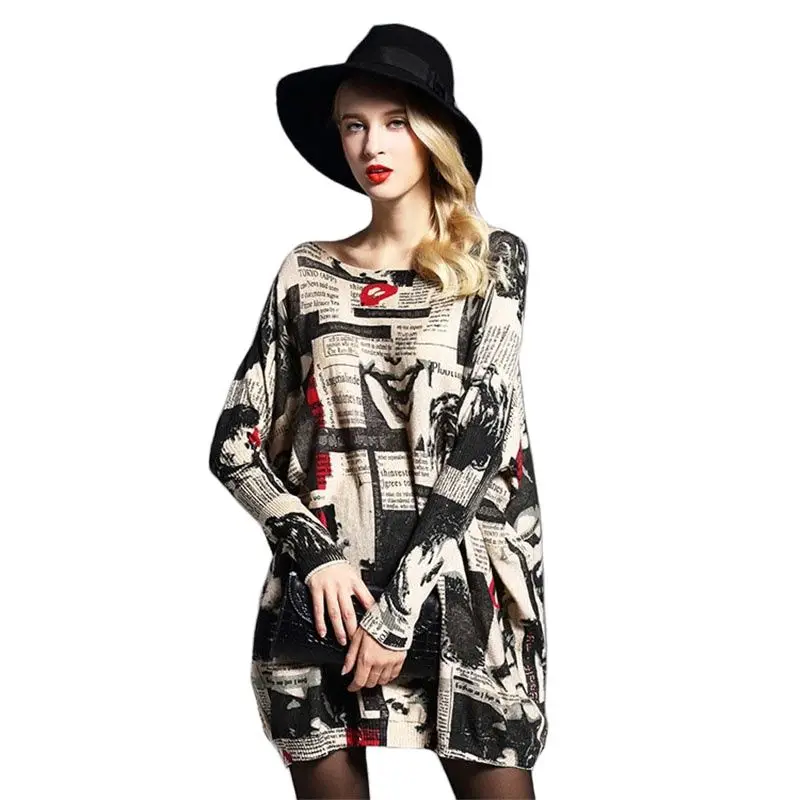 Женский Длинный свитер ARCSINX тонкий пуловер-летучая мышь большие размеры 9XL 8XL 7XL 6XL