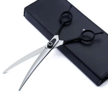 

8.0 inch professional JP440C pet curved hair scissors for teddy dog grooming downward curved cutting straight shears Two-tailed