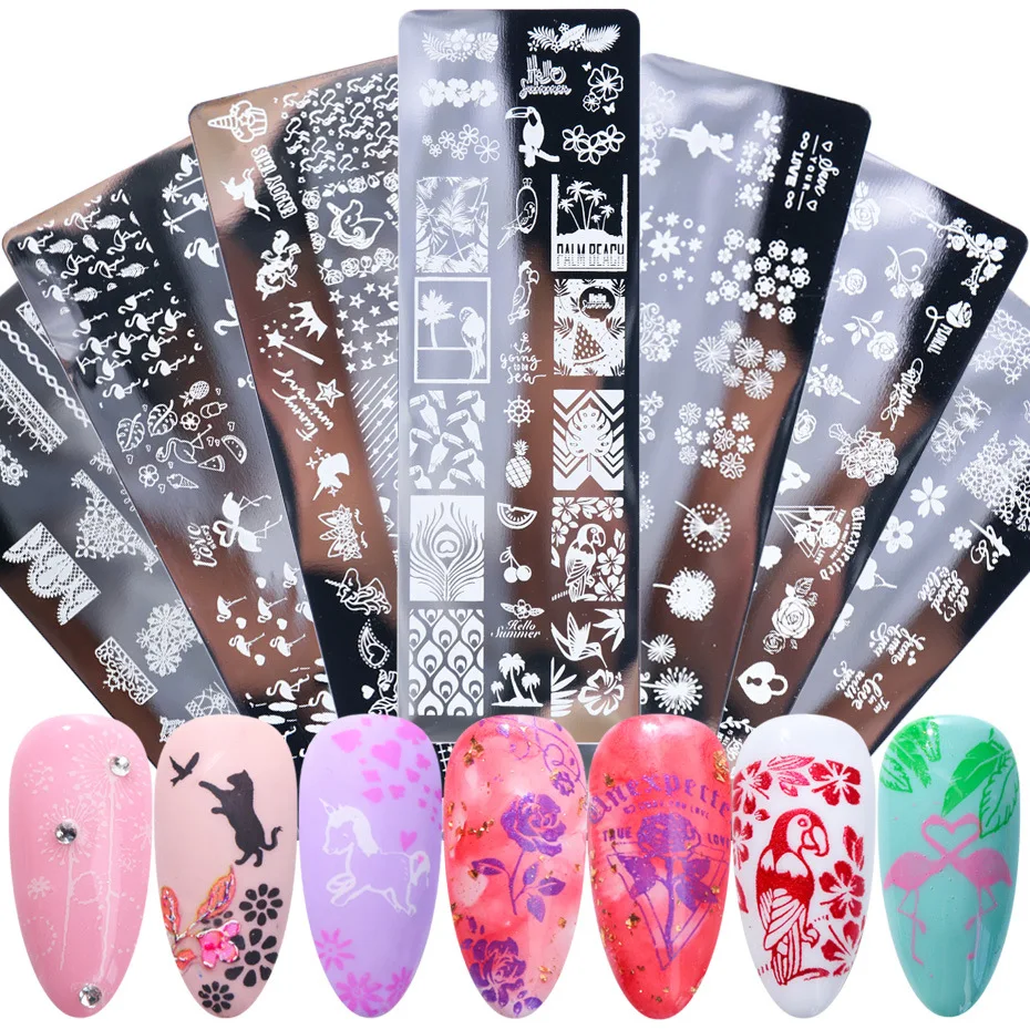 

1pcs New Year's Born Pretty Varnish Stamping Plates for Nails Manicure Design Art Stamp Stencils Accessories Tool Mold 2020