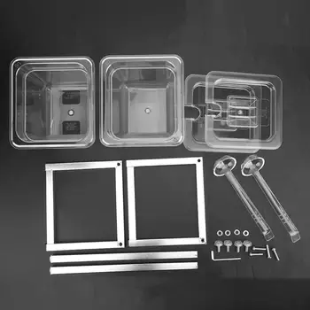 

Stainless Steel Canister Glass Seasoning Bottle Set Salt Pot Glass Seasoning Jar BBQ Kitchen Seasoning Box