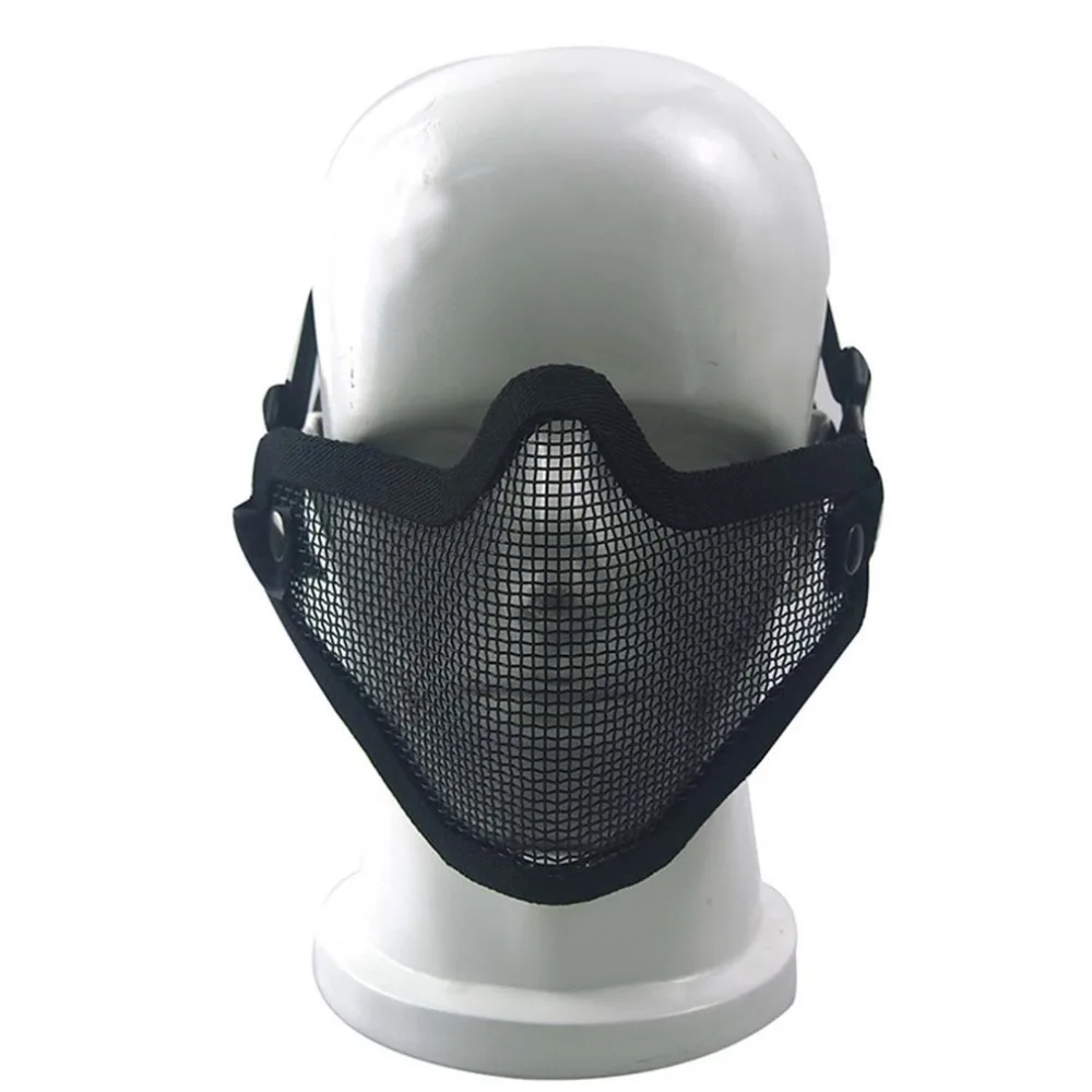 

Airsoft Field Wargame Tribal Chief Mask Half Face Metal Steel Net Mesh Hunting Tactical Protective Airsoft Mask 3 colors