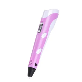 

2nd Generation 3d Printing Pen 5V+USB Cable English Version Pink Three-dimensional Painting DIY 3d Printing Pen