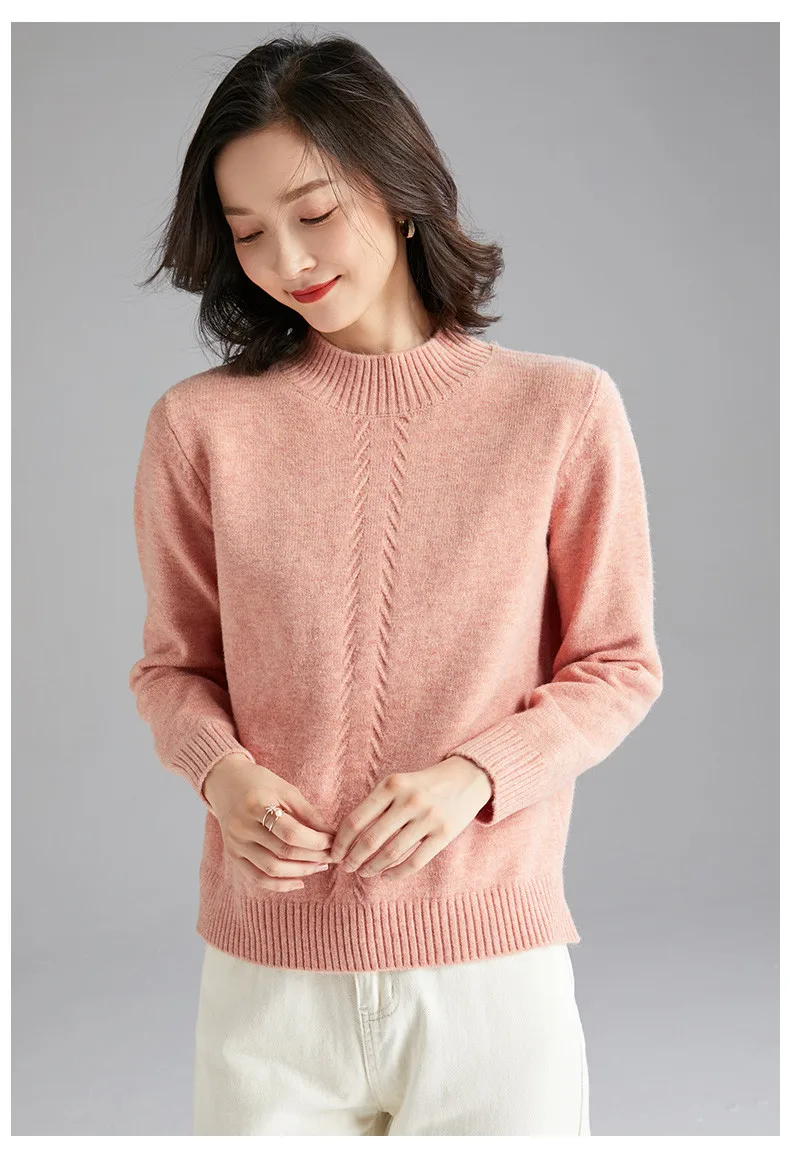 XJXKS Women Turtleneck Sweater Autumn Winter New High Quality Casual Cashmere Sweater Women Knitted Warm Pullover