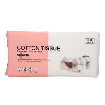 

COSMETIC NAPKINS - Tissue disposable tissue of 100 cleansing tissue with dual use toilet paper for dry and wet cleansing