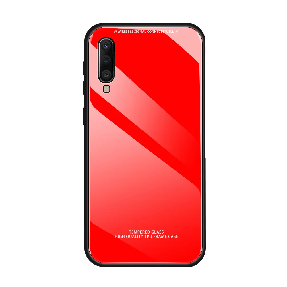 Для samsung Galaxy S9 Plus чехол S10 A40 A50 A60 A70 Lite чехол S8 A7 A9 Coque Sansung M40 Capa простой глянцевый бизнес - Цвет: Красный