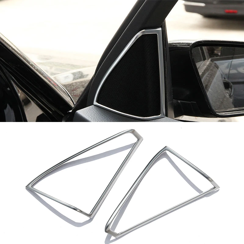 

2PCS Silver ABS Chrome Door Speaker Cover Trim Sticker For Mercedes Benz GLK X204 2009-2016 Car Accessories