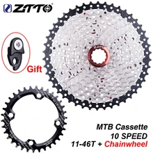 ZTTO велосипед 10 скоростей кассета 11-46T с цепным колесом 10 S 10v 46t k7 широкое соотношение MTB горный велосипед Freewheel 10 скоростей звездочки
