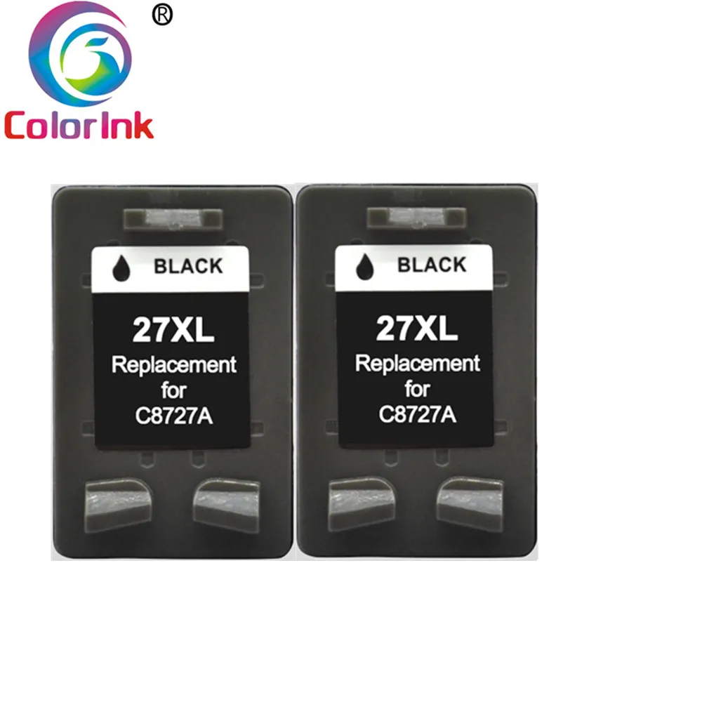 Coloink 2 шт 27XL 28XL Заправляемый картридж Замена для hp 27 28 XL для hp с чернилами hp Deskjet 450 450CI 5550 3420 3520 3550 3650 чернил - Цвет: 2 Black