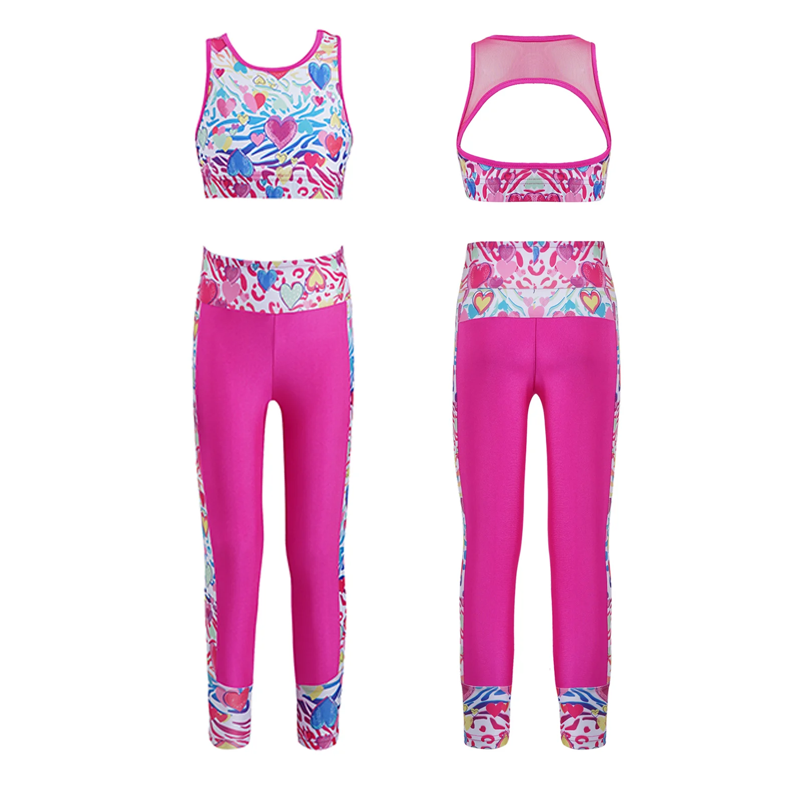 Kids Clothing Set Kids Clothes girls Sport sets Yoga Tracksuits Girls Clothing Sleeveless Gym Crop Top child High Waist Fitness Gym Leggings Pants