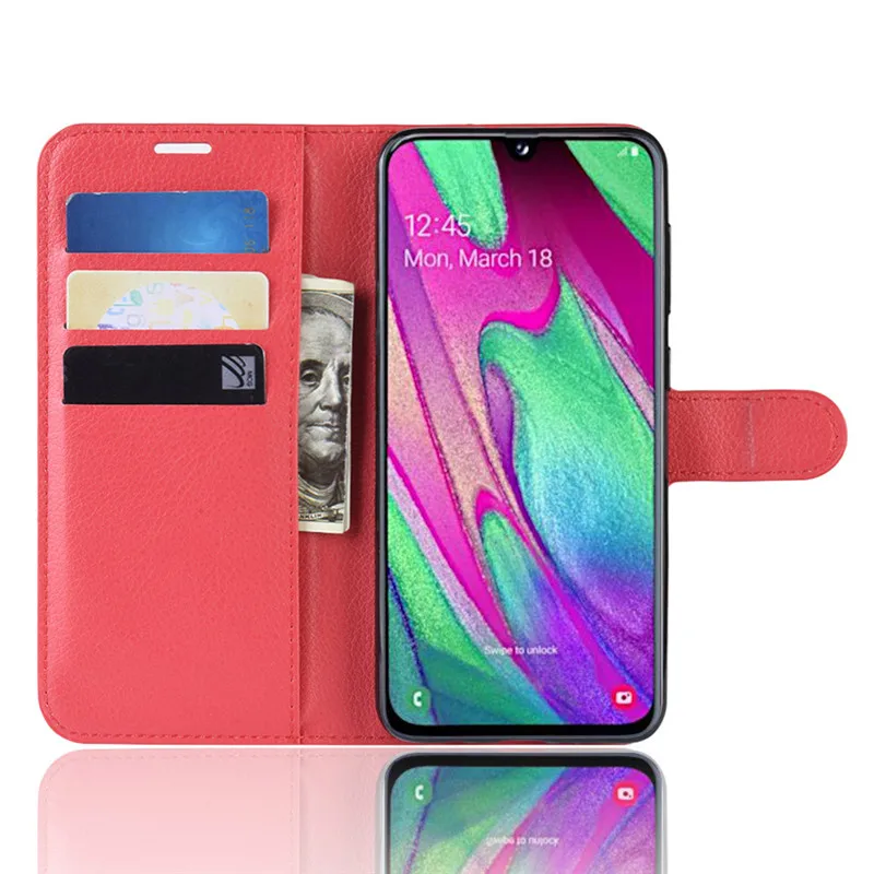 Роскошный кожаный чехол для samsung Galaxy A40, чехол для телефона, чехол для samsung A40 A 40 A405 A405F, SM-A405F, чехол