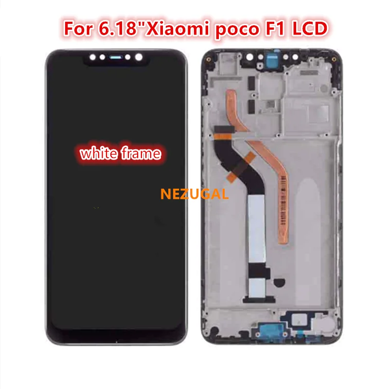 

AAA 100% New +Frame For 6.18"Xiaomi poco F1 LCD Display Touch Screen Digitizer Assembly for xiaomi mi Pocophone F1