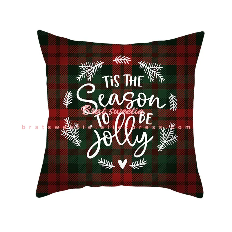 Red and Black Christmas Buffalo Check Plaid Pillow Case Valentines Day Polyester Cushion Covers Pillowcase for Home Decorations - Color: TPR215-10