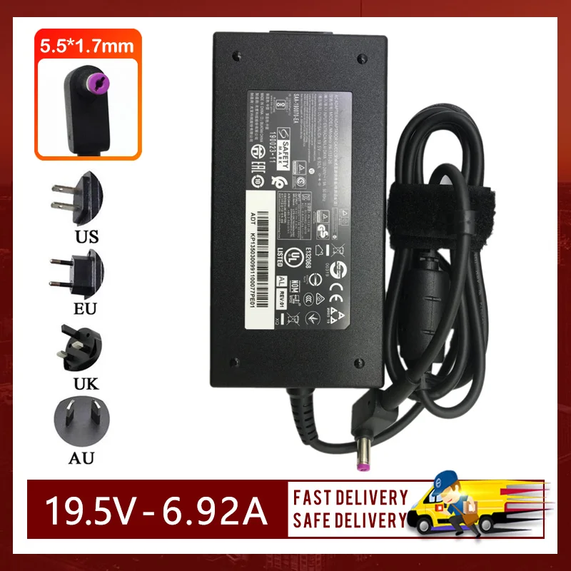 

New 19.5V 6.92A 135W 5.5*1.7MM Power Adapter For Acer Delta PA-1131-26 Laptop Adapter Charger