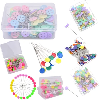 

1/50/80/100PCS DIY Quilting Tool Embroidery Pins Patchwork Needle Craft Flower Button Head Pins For Sewing Accessories
