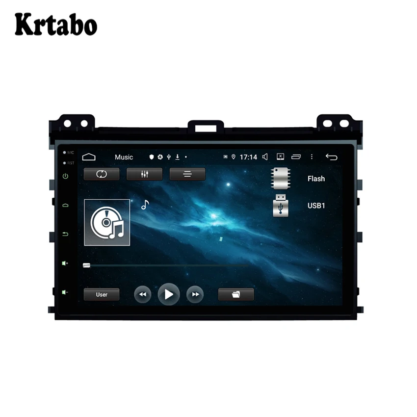 Top Krtabo Car radio Android multimedia player 4G RAM Car touch screen GPS Support Carplay For Toyota Prado 2002-2010 3
