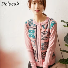Delocah Spring�Summer Women�Shirt Fashion�Designer�Women Long Sleeve Lattice Printed Modern Casual Knitting Female Slim Shirts Delocah Spring�Summer Women�Shirt Fashion�Designer�Women Long Sleeve Lattice Printed Modern Casual Knitting Female Slim Shirts