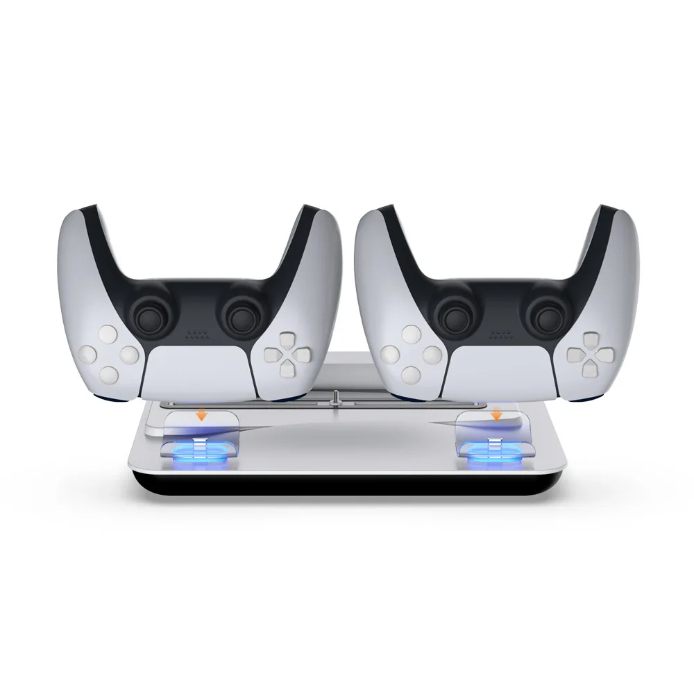 Cooling Fan For PS5 Vertical Stand Base For PS5 Dual Controller Gamepad Console Charging Station Cooler Fan Earphone Holder