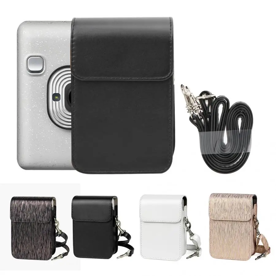 PU Leather Streamer Drawing Camera Portable Bag Case Protective Pouch Cover with Shoulder Strap For Instax mini LiPlay camera