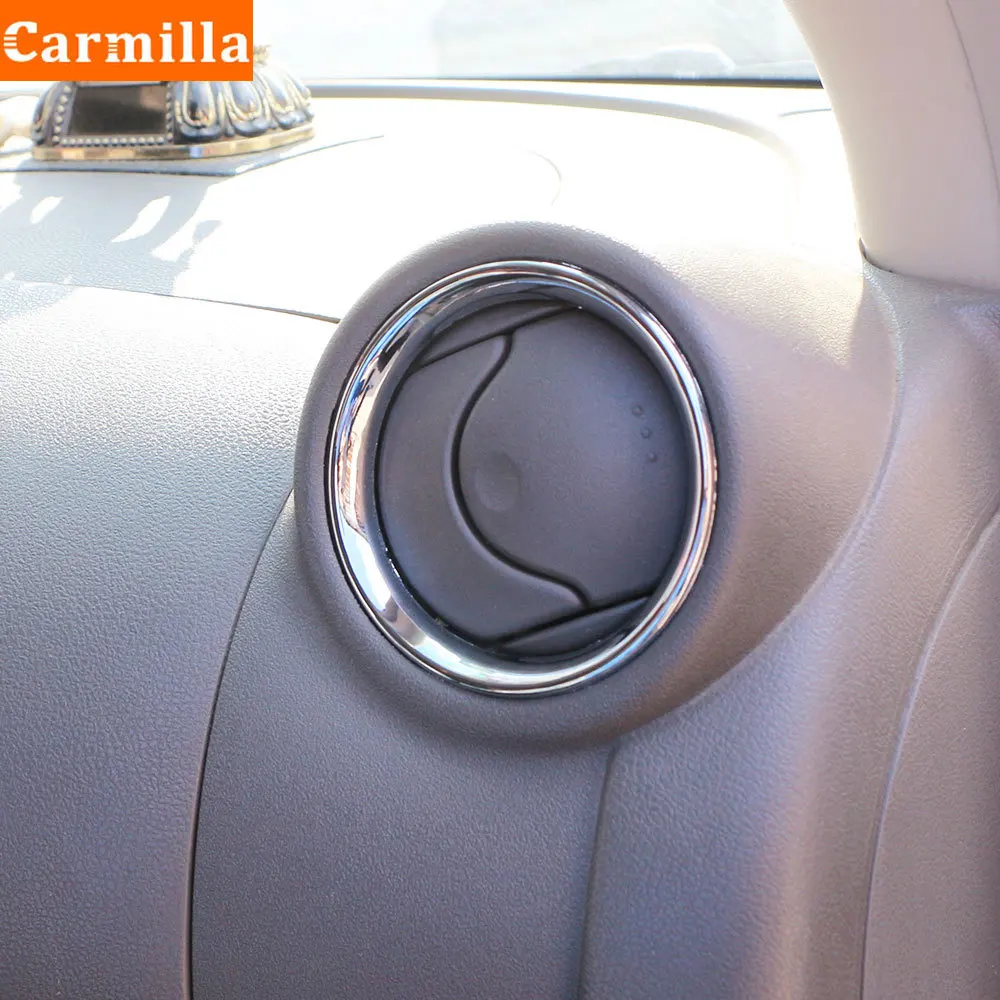 

Carmilla, устанавливаемое на вентиляционное отверстие в салоне автомобиля розетки с отделкой для Nissan Versa Latio Almera Солнечный 2011 - 2017 ABS Хромированная Крышка вентиляционного отверстия кондиционера наклейки
