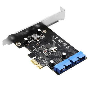 

5Gbps Internal riser card to 2 ports 19Pin USB 3.0 riser card PCI-e to PCI 20Pin Male Ports Adapter Extender Card For Desktop