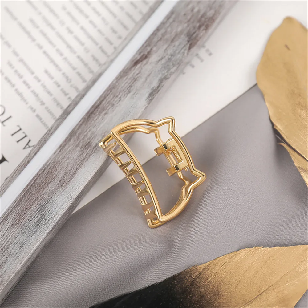 goody hair clips New Women Girls Cute Heart Hollow Geometric Gold Alloy Hair Claws Sweet Headband Hair Clips Hairpins Fashion Hair Accessories ladies headbands for short hair