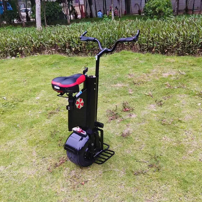 Monociclo elettrico con sedile e maniglia per adulti, scooter autobilancianti, 10 pollici, 1000 W, 60 V, 60 km - immagine 4