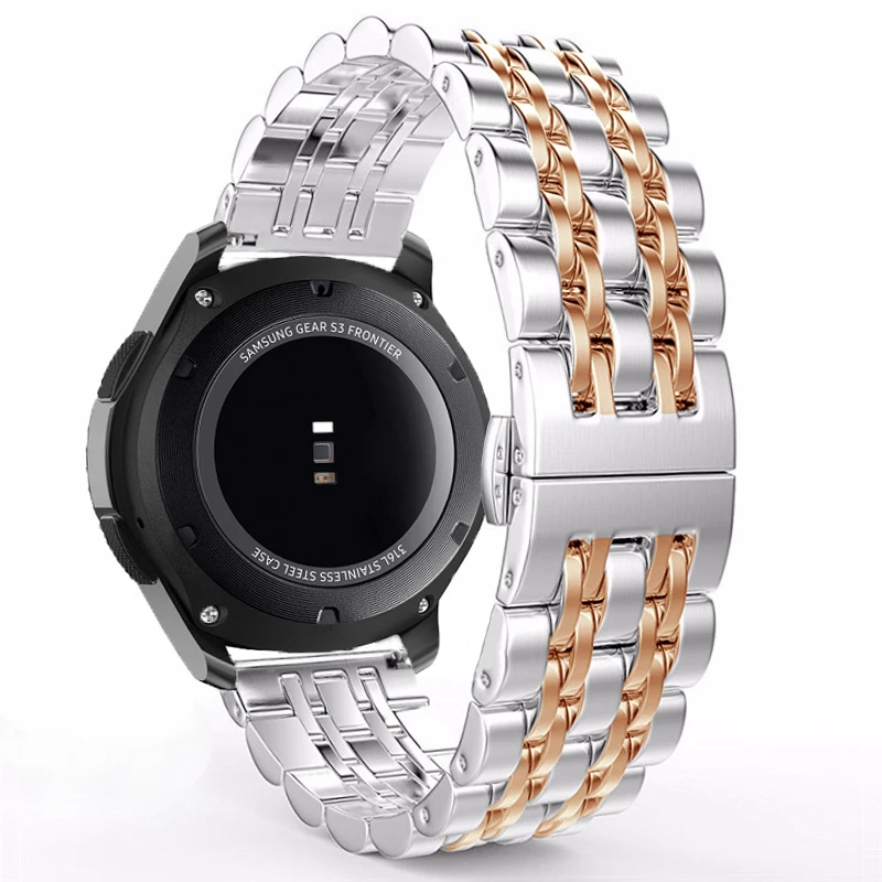 Ремешок из нержавеющей стали gear S3 для samsung Galaxy watch 46 мм/42 мм/active 20 мм 22 мм ремешок для часов huawei gt amazfit bip