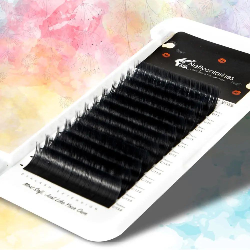 Neflyonlashes в виде плоского эллипса ресницы для наращивания C CC D локон отдельные накладные ресницы для наращивания русский объем синтетические ресницы