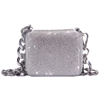 

Shine Diamond Women's Bag Chain Mini Square Crossbody Bags Casual Fashion Female Shoulder Bag High Quality Bags For Women 2020