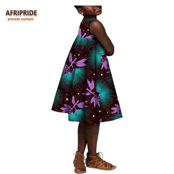 

autumn dress for girls AFRIPRIDE private custom sleeveless knee-length casual dress 100% high quality batik cotton A724503