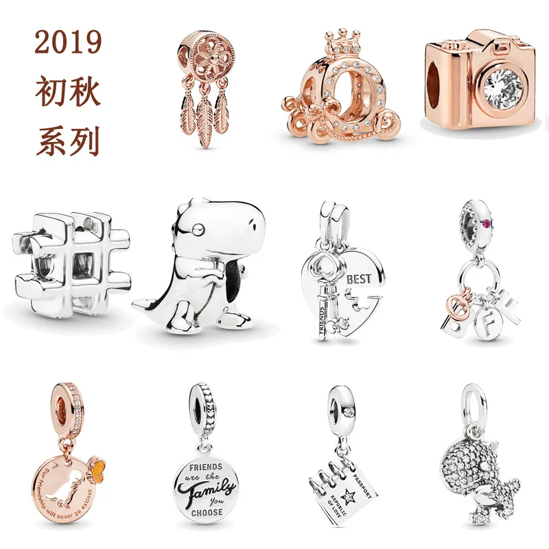 

Newest 925 Sterling Silver Style Loves Crown Bright Unicorn bead pandora Me Link Bracelet Charm pendant Beads DIY Jewelry gifts