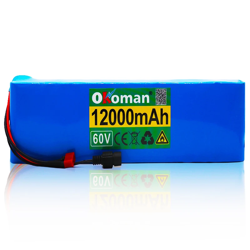 60V 16S2P 12Ah 18650 литий-ионный аккумулятор 67,2 V 12000mAh Ebike Электрический велосипед Скутер с BMS 1000 ватт с bms с зарядным устройством