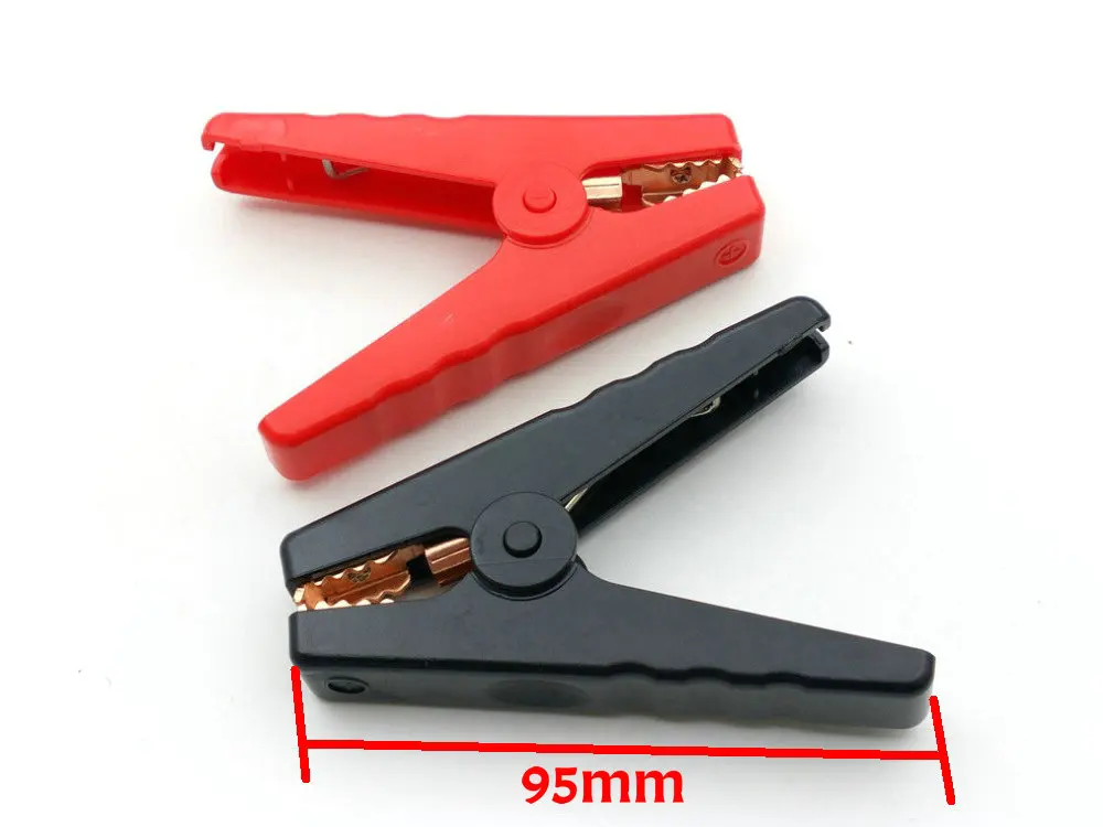 2pcs 100a Car Battery Clip Cables Alligator Clips Charger Clamp