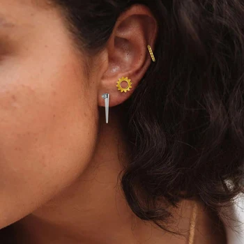 

ROXI 925 Sterling Silver Chic Sunflower Stud Earrings For Women Sterling-silver-jewelry Female Party Brincos pendientes mujer