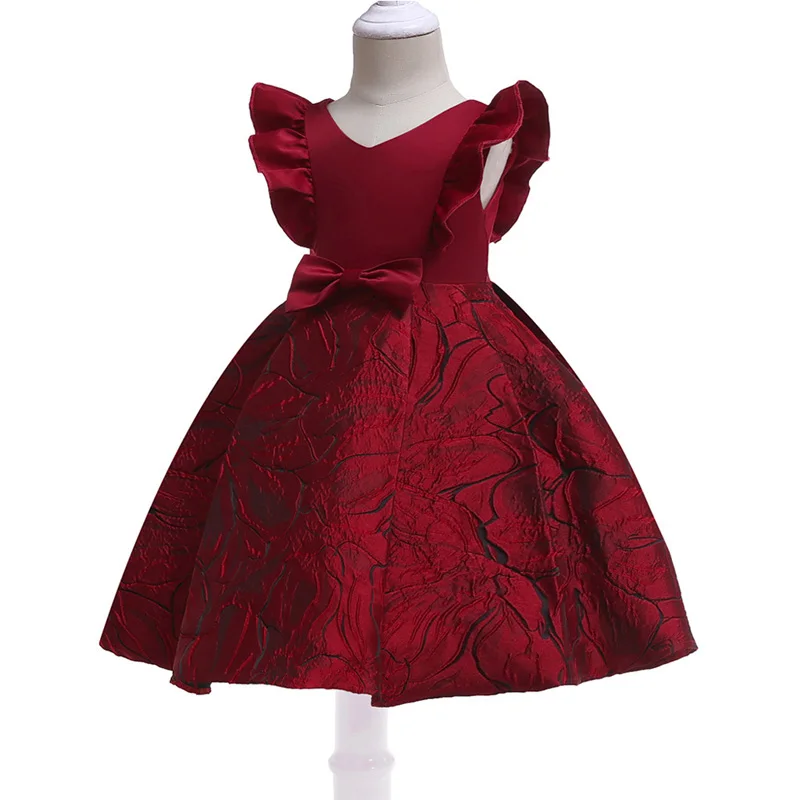 2 цвета, высокое качество, vestidos, детское рождественское свадебное торжественное платье принцессы с цветочным узором для девочек детские праздничные платья на день рождения
